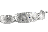 Large Link Bracelet With Sapphires: Contemporary Sterling Silver Bracelet - Fine Jewelry by Anastasia Savenko